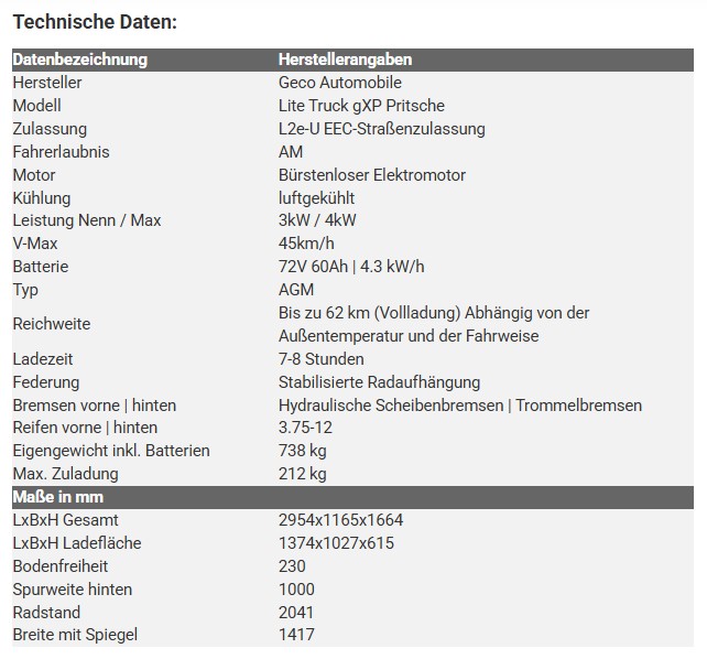 Geco Lite Truck 45 km/h Pritsche – Bild 21